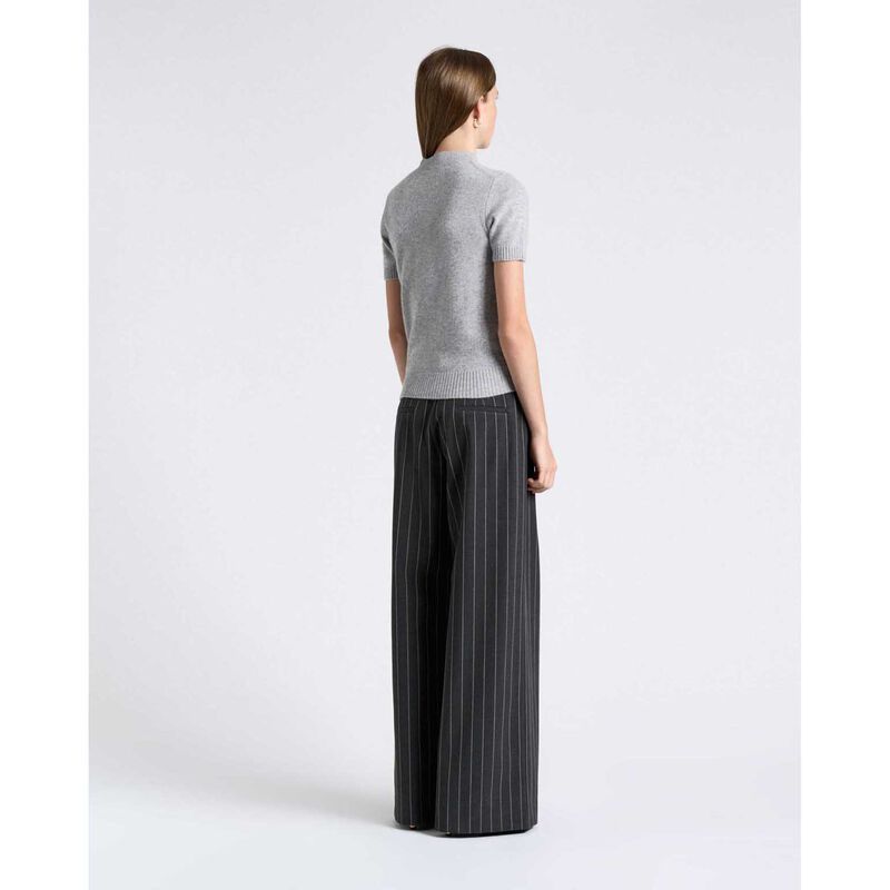 Cue Merino Cashmere Blend Mock Neck Short Sleeve Knit image number 9